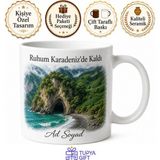 Tupya Gift Rize Iyidere Pileki Mağarası Karadeniz Ruhu Çay Makası Su Sesi Sahil Kupa Bardak Hediye - Adet - Beyaz