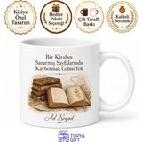 tupya gift sahafa eski kitap kokusu tozlu sayfalar roman kupası hediye bardak - Adet - Beyaz