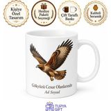 Tupya Gift Şahin Temalı Özel Tasarım Baskılı Kupa Bardak Hediye Porselen Mug - Adet - Beyaz