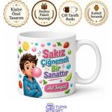 Tupya Gift Sakız Kullananlara Hediye Naneli Meyveli Sakız Balon Yapan Çocuk Kupa Bardak - Adet - Beyaz
