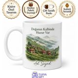 Tupya Gift Samsun Asarcık Doğal Güzellikler Kırsal Karadeniz Yaşamı Temalı Porselen Kupa Bardak Hediye - Adet - Beyaz