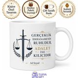 Tupya Gift Savcı Iddianame Suç Incelemesi Adaletin Kılıcı Gerçeklik Kupa Bardak Hediye - Adet - Beyaz