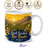 Tupya Gift Siirt Taraftarına Sarı Mavi Botan Vadisi Fıstık Diyarı Kupa Bardak Hediye - Adet - Beyaz