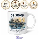 Tupya Gift Sinop Plakalı Tarihi Cezaevi Inceburun Deniz Feneri Liman Kupa Bardak Hediye - Adet - Beyaz