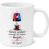 Tupya Gift Siren Sesleri Arasında Çay Molası Paramedik Çay Kupası Hediye Bardak - Adet - Beyaz