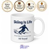Tupya Gift Skiing Is Life Yazılı Kayak Hayattır Diyenlere İngilizce Çay Kupası Hediye
