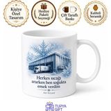 Tupya Gift Soğuk Hava Deposu Çalışanı Dondurucu Soğuğun Emektarı Kahve Kupası Hediye - Adet - Beyaz