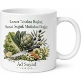 Tupya Gift Soğuk Mutfak Şefi Garde Manger Salata Mezelerin Görsel Mimarı Kahve Kupası Hediye - Adet - Beyaz