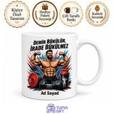 Tupya Gift Spor Delisi Kas Yığını Protein Tozu Ağırlık Plakası Baskılı Kupa Bardak Hediye