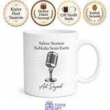 Tupya Gift Stand Up Sahne Önü Açık Mikrofon Kahkaha Tufanı Komedyen Hediye Kupa Bardak - Adet - Beyaz