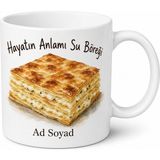 Tupya Gift Su Böreği Temalı Baskılı Kupa Bardak Hediye Özel Tasarım Porselen Mug - Adet - Beyaz