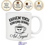 Tupya Gift Sürekli Kahve Içenlere Özel Çift Yön Baskılı Esprili Kupa Bardak Hediye - Adet - Beyaz