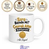 Tupya Gift Takı Töreninde Sıra Bekleyenlere Çeyrek Altın Temalı Esprili Kupa Hediye - Adet - Beyaz