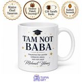 Tupya Gift Tam Not Baba Yazılı Kupa Bardak Babalar Günü Özel Hediye Porselen