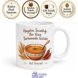 Tupya Gift Tarhana Çorbası Temalı Baskılı Kupa Bardak Komik Hediye Porselen Mug - Adet - Beyaz