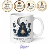 Tupya Gift Tarot Kartları Ay Çizimli Sezgileri Güçlü Gizemli Karakter Kupa Bardak Hediye