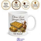 Tupya Gift Tatlıcıya Hediye Kupa Baklava Yufkası Şerbet Kokusu Fıstıklı Lezzet Bardak - Adet - Beyaz