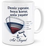 Tupya Gift Tekne Boyama Boya Ustası Yatların Sualtı Koruyucusu Çay Kupası Hediye - Adet - Beyaz