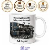 Tupya Gift Tornacıya Hediye Cnc Torna Makinesi Talaş Kaldırma Ustalık Milimetrik Parça Üretimi Kupa Bardak - Adet - Beyaz