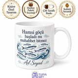 Tupya Gift Trabzon Hamsi Muhabbeti Temalı Kupa Bardak Hediye Karadeniz Özel Tasarım - Adet - Beyaz