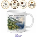 Tupya Gift Trabzon Yomra Sahil Fındık Tarlaları Karadeniz Doğa Deniz Temalı Kahve Kupa Bardak Hediye - Adet - Beyaz