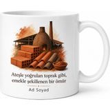Tupya Gift Tuğla ve Kiremit Fabrikası Işçisi Inşaat Malzemesi Üreticisi Hediye Seramik Kupa Bardak - Adet - Beyaz