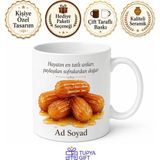 Tupya Gift Tulumba Tatlısı Temalı Baskılı Kupa Bardak Hediye Porselen Mug - Adet - Beyaz