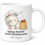 Tupya Gift Uykuyu Severim Baskılı Zaman Makinesi Kahve Kupa Bardak Hediye - Adet - Beyaz