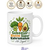 Tupya Gift Vegan Dostlara Özel Bitkisel Esprili Kupa Bardak Komik Hediye - Adet - Beyaz