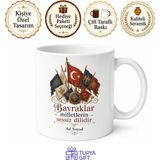 Tupya Gift Veksilloloji Uzmanı Bayrak ve Sancak Araştırmacısı Isme Özel Kupa Bardak Hediye - Adet - Beyaz
