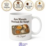 Tupya Gift Yemekhane Temalı Nostaljik Baskılı Kupa Bardak Hediye Porselen Mug - Adet - Beyaz