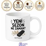 Tupya Gift Yeni Sezon Ne Zaman Yazılı Komik Kupa Bardak Esprili Hediye Dizi Severler Için - Adet - Beyaz