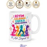 Tupya Gift Zumba Dansı Kalori Yakan Ritimli Hareketli Neşeli Kupa Bardak Hediye - Adet - Beyaz