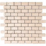Tuqco Dogal Tas 2,3 x 4,8 cm Brick Traverten Eskitme Mermer Mozaik