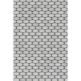 Tuqco Doğal Taş Ellipse Carrara Eskitme Duvar Tezgah Banyo Kaplama Paneli Mermer Mozaik fayans (0,45 m2) - 1 cm x 29,8 cm x 30,0 cm