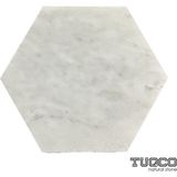 Tuqco Doğaltaş 8’’ Hexagon Carrara Honlu Mermer Mozaik - 1 Adet