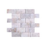TUQCO Natural Stone Doğal Taş Duvar Paneli Golden Mermer Mozaik Eskitme 5 x 10 Brick Fileli Backsplash, Yuvarlanmış, Yüzey Döşeme,