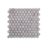 TUQCO Natural Stone Doğaltaş Duvar Paneli 1 Inch Hexagon Golden Mermer Mozaik Eskitme Fileli, Duvar Kaplama, Yüzey Döşeme