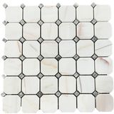 Tuqco Octagon Dolamit Spider Eskitme Mermer Mozaik - 1 Adet
