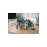 TuraLazerKesim Ahşap Pastel Renkli Çiçekli Evler Masaüstü Kalemlik Kalem Kutusu Ve Organizer (25x14.5 cm)