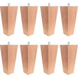 Turan Ahşap Koltuk Ayağı - Baza Ayağı - Ahşap Piramit Ayak 8'li-Set - 12 cm