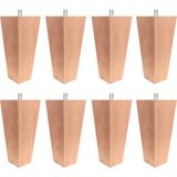 Turan Ahşap Koltuk Ayağı - Baza Ayağı - Ahşap Piramit Ayak 8'li-Set - 20 cm