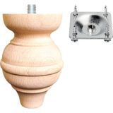 Turan Ahşap Koltuk Ayağı - Sehpa Ayağı - Baza Ayağı- Mobilya Ayağı -Ahşap Ayak / Uzunluk:12 cm / Çap:7.5 cm