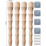 Turan Ahşap Masa Ayağı - Mutfak Masası - Çalışma Masası Ayağı - Uzunluk : 75 cm