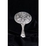 Turan Design.925 Ayar Gümüş Lotus Çiçeği Tasarım El Aynası