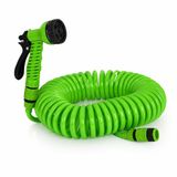 Turan Home 10 Metre Spiral Bahçe Hortumu Çok Fonksiyonlu Sulama Tabancalı | Kendiliğinden Toparlanır, Tetik Kilitleme Özelliği, Ergonomik Kaymaz Sap, Standart Musluk Uyumlu, Hafif ve Taşınabilir