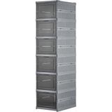 Turan Home 6 Katlı Katlanabilir Organizer Ayakkabılık 25.5x34.5x105 cm Gri