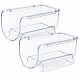 Turan Home Buzdolabı Şişe Rafı Düzenleyici Şeffaf 2'li Set, 11x20x10 cm