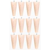 turanahşap(299) turanahşap Koltuk Ayağı Sehpa Ayağı-baza Ayağı-mobilya Ayağı- Ahşap Ayak- Uzunluk:10 Cm Çap:5.5 Cm / 12 Li Set kahverengi