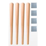 turanahşap(301) turanahşap Ahşap Konik Masa Ayağı 4'lü Set/Uzunluk: 75 Cm - Çap: 5.5 Cm/Aparatı Ile Birlikte Gönderim Ahşap
